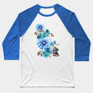 Cornflower Blues in Watercolor Baseball T-Shirt